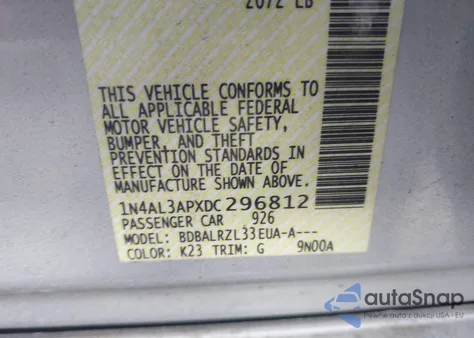 2013 Nissan Altima 2.5 S из США, поврежденный, VIN 1N4AL3APXDC296812